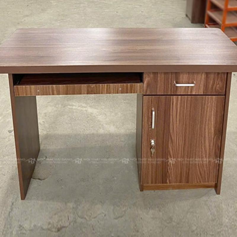 Bàn Làm Việc Gỗ Vân Tối Có Hộc Tủ